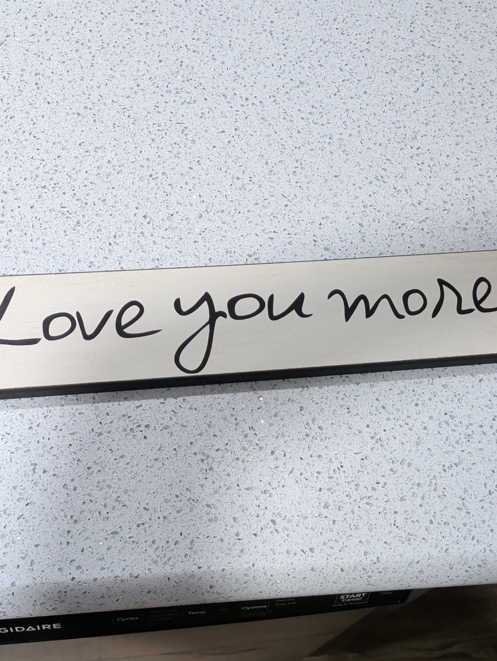 "Love You More" Wall Sign - Cream and Black - Picture 2 of 3